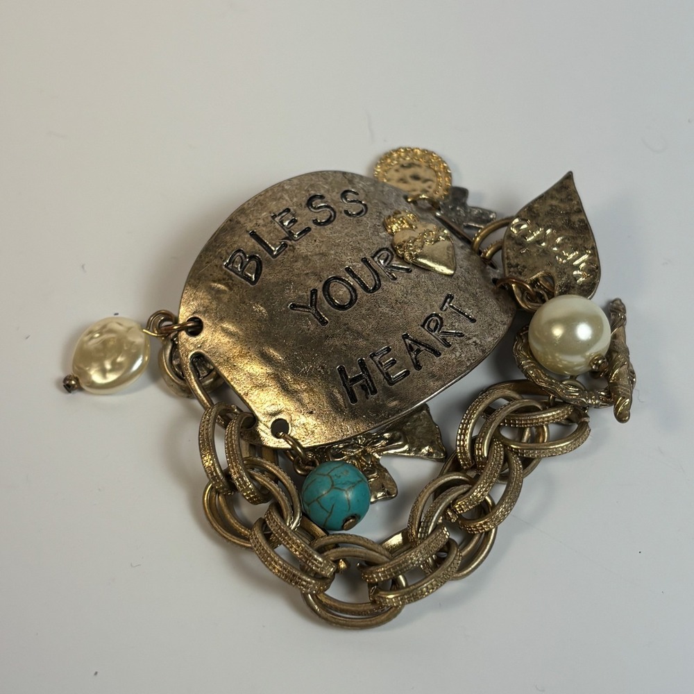 Bracelet Boho Bless Your Heart Charm Bracelet‎ Maximalist Y2K